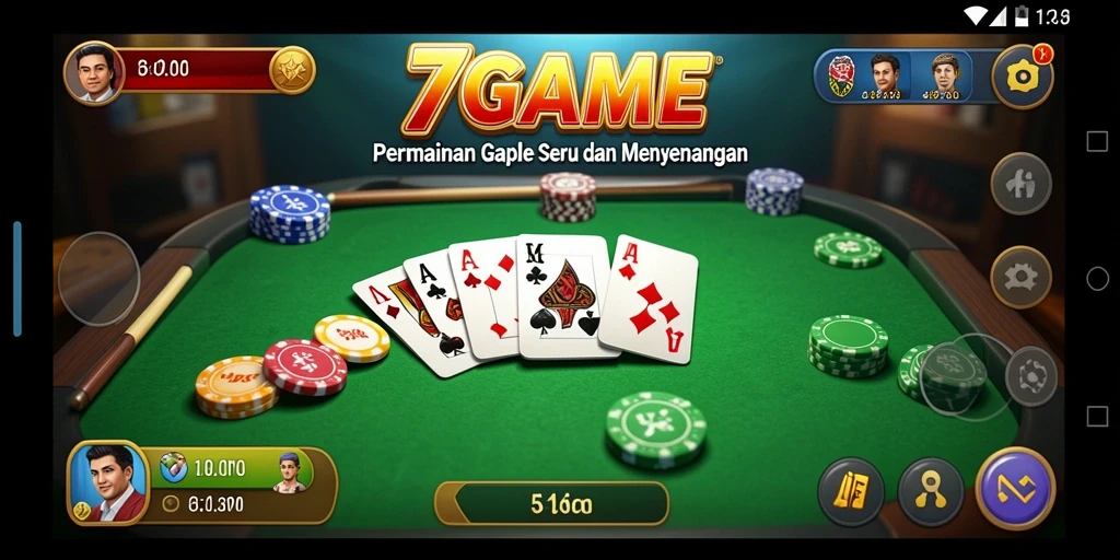 Tampilan gameplay Gaple yang menarik di 7GAME.