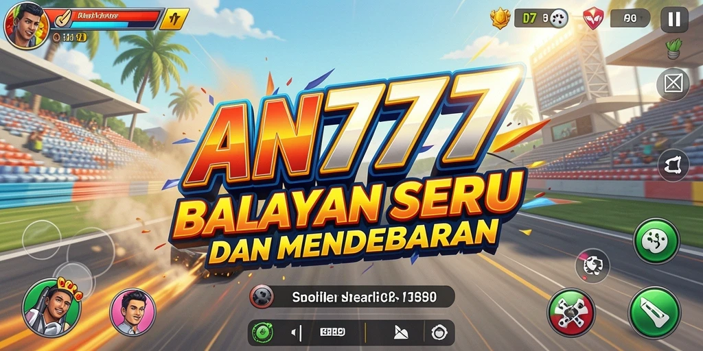 Tampilan gameplay AN777 yang mendebarkan dengan aksi balapan cepat.