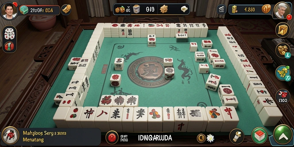 Screenshot gameplay IDNGARUDA yang menampilkan mode Mahjong yang menarik.