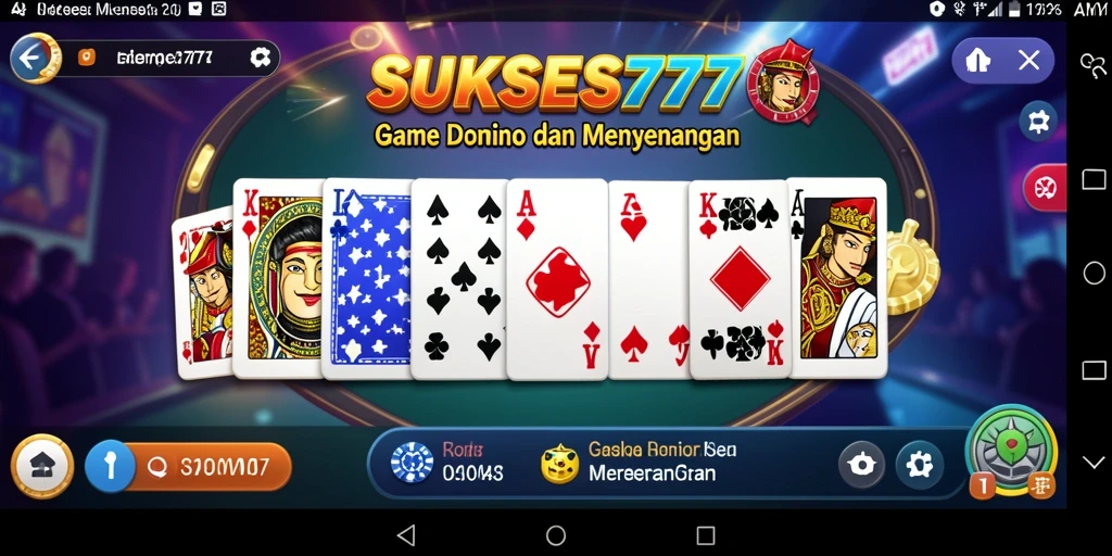 Screenshot utama SUKSES777 memperlihatkan gameplay seru permainan Domino.
